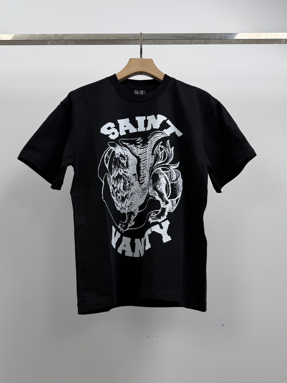 Saint Vanity Black Graphic Tee - Men's Crew Neck Shirt